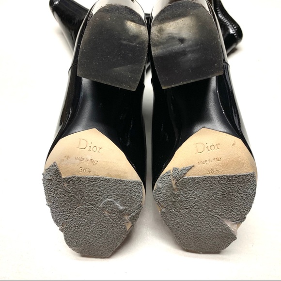 Dior Stretch Patent Lucite Heel "crystal" Boots size 36.5 Black - Picture 12 of 16